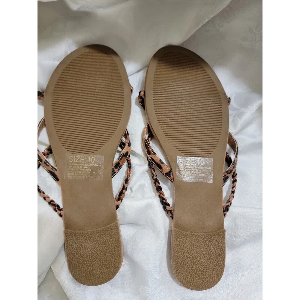 MIXIT Animal Print Flip Flops Size 10 - Picture 3 of 3